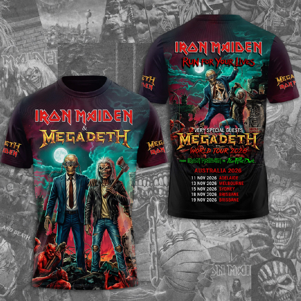 Iron Maiden 2026 World Tour 3D Apparel T-Shirt