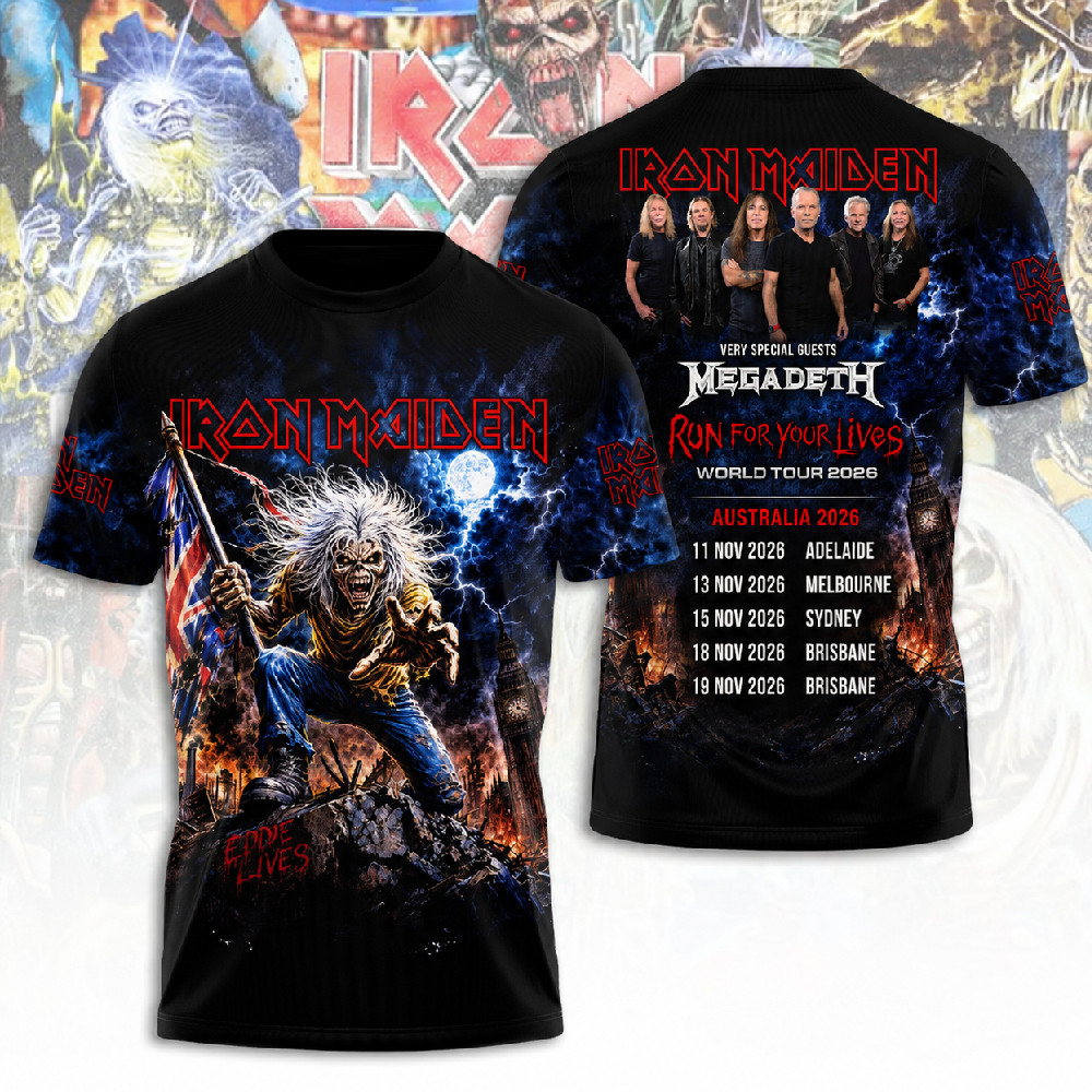 Iron Maiden 2026 World Tour 3D Apparel T-Shirt