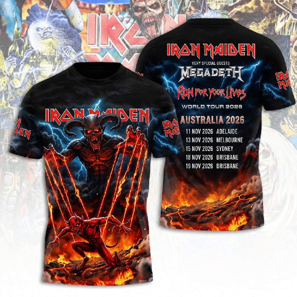 Iron Maiden 2026 World Tour 3D Apparel T-Shirt