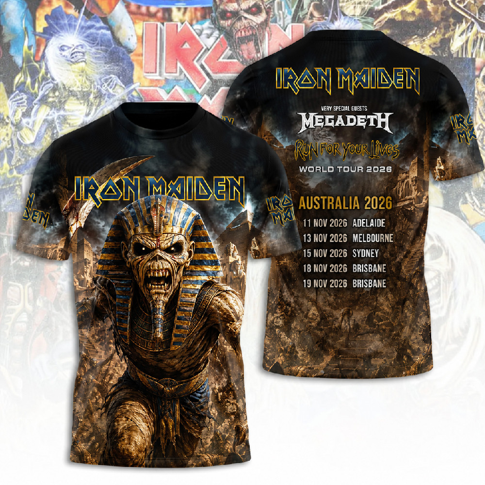 Iron Maiden 2026 World Tour 3D Apparel T-Shirt