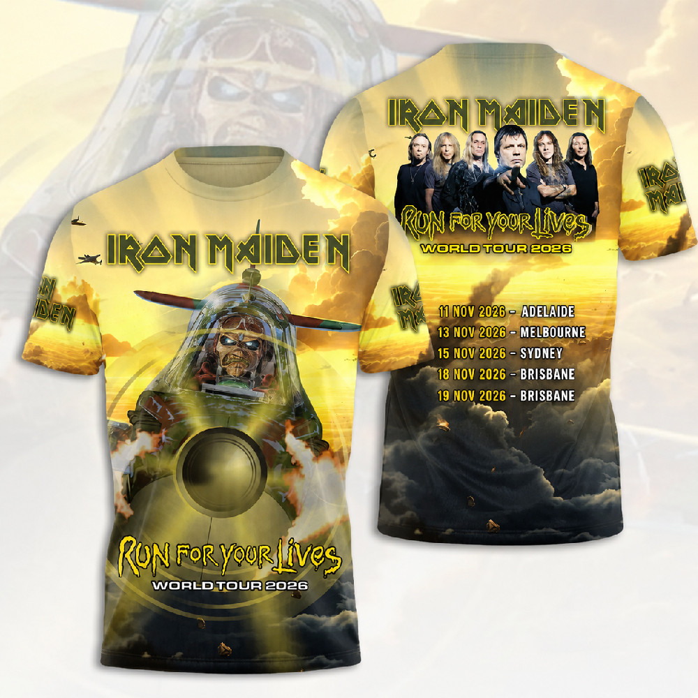 Iron Maiden 2026 World Tour 3D Apparel T-Shirt
