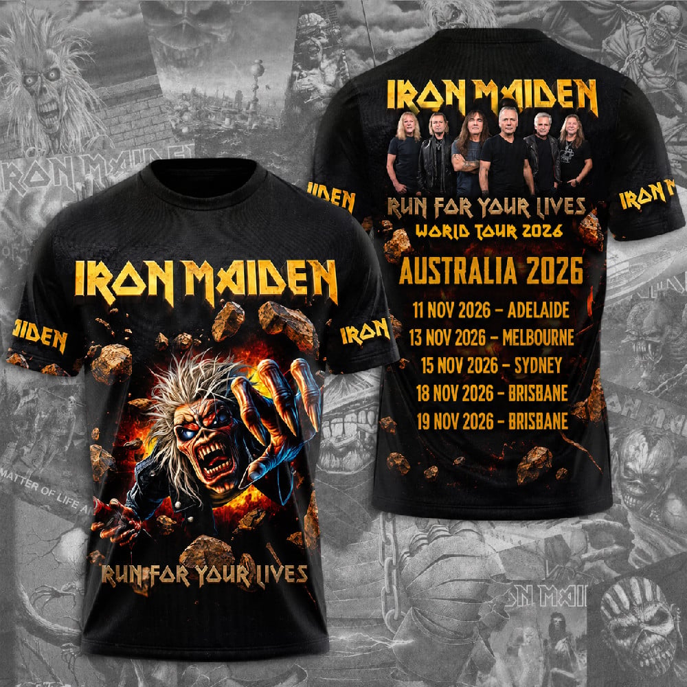 Iron Maiden 2026 World Tour 3D Apparel T-Shirt