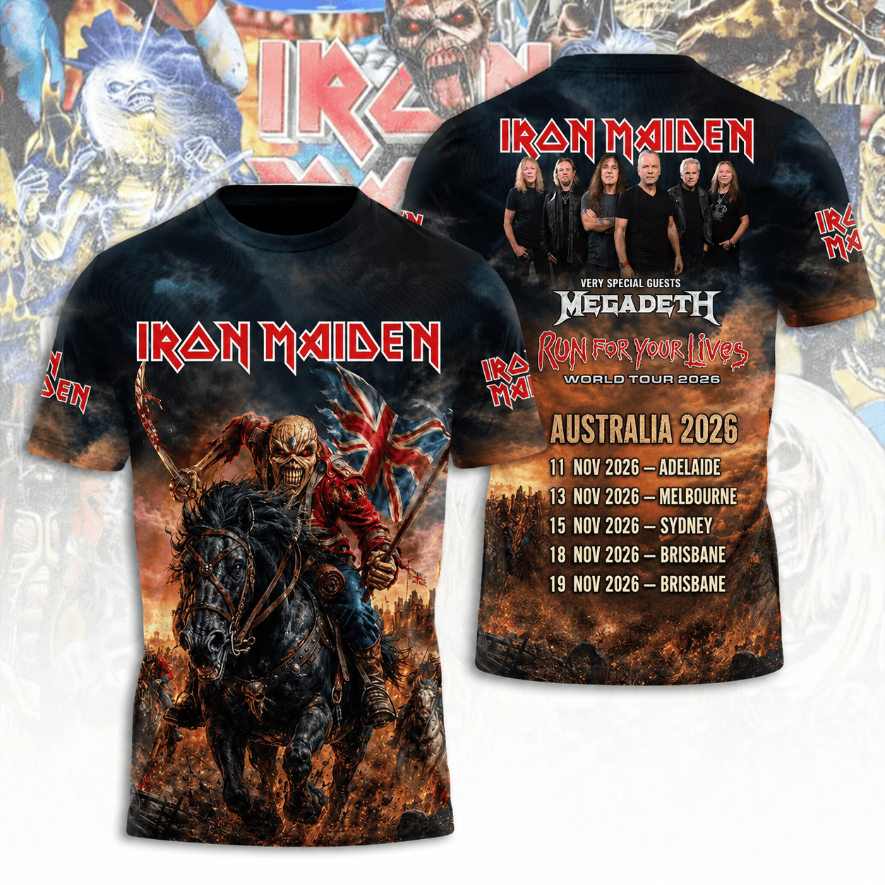 Iron Maiden 2026 World Tour 3D Apparel T-Shirt