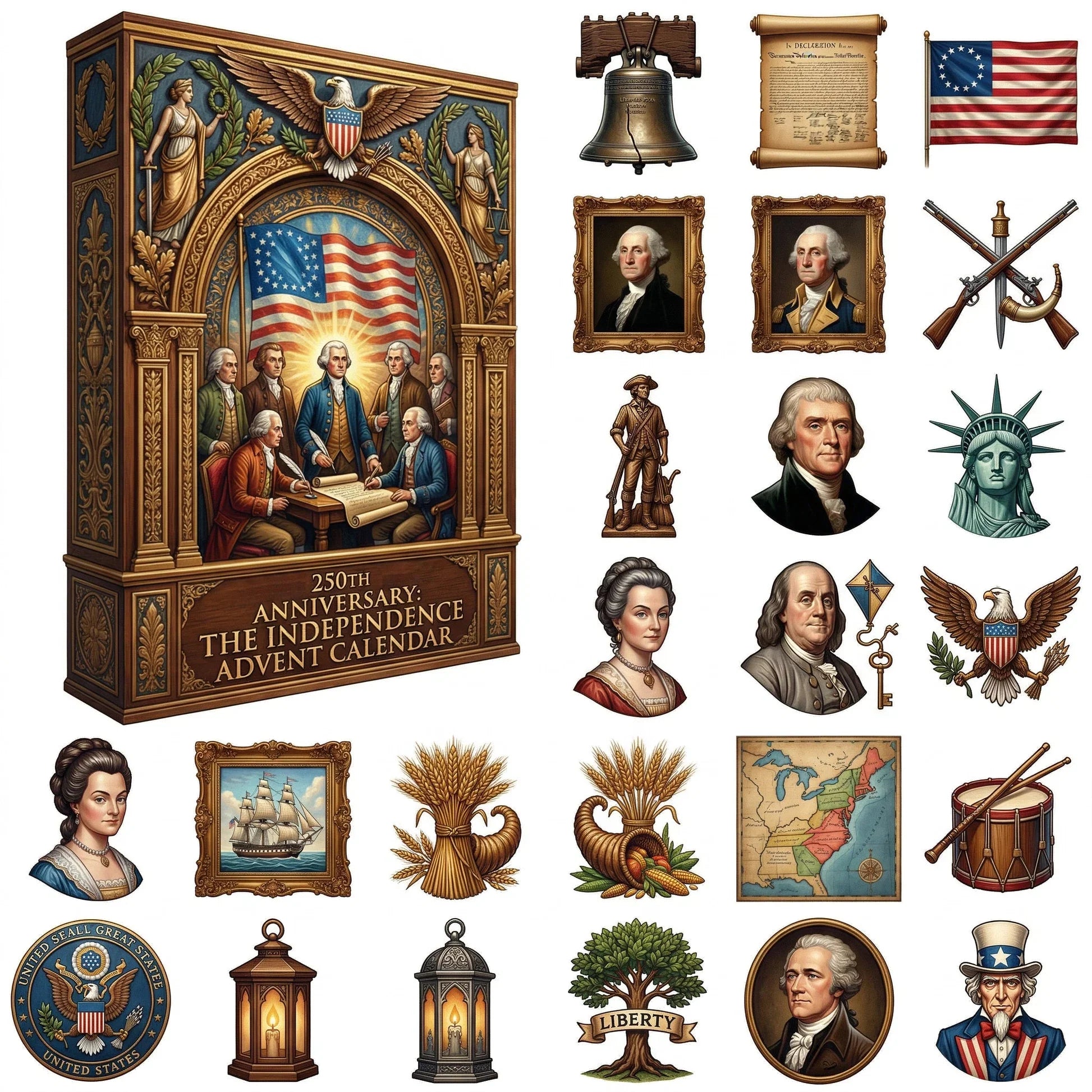 250th Anniversary Independence Advent Calendar 2026 Countdown Gift Set 
