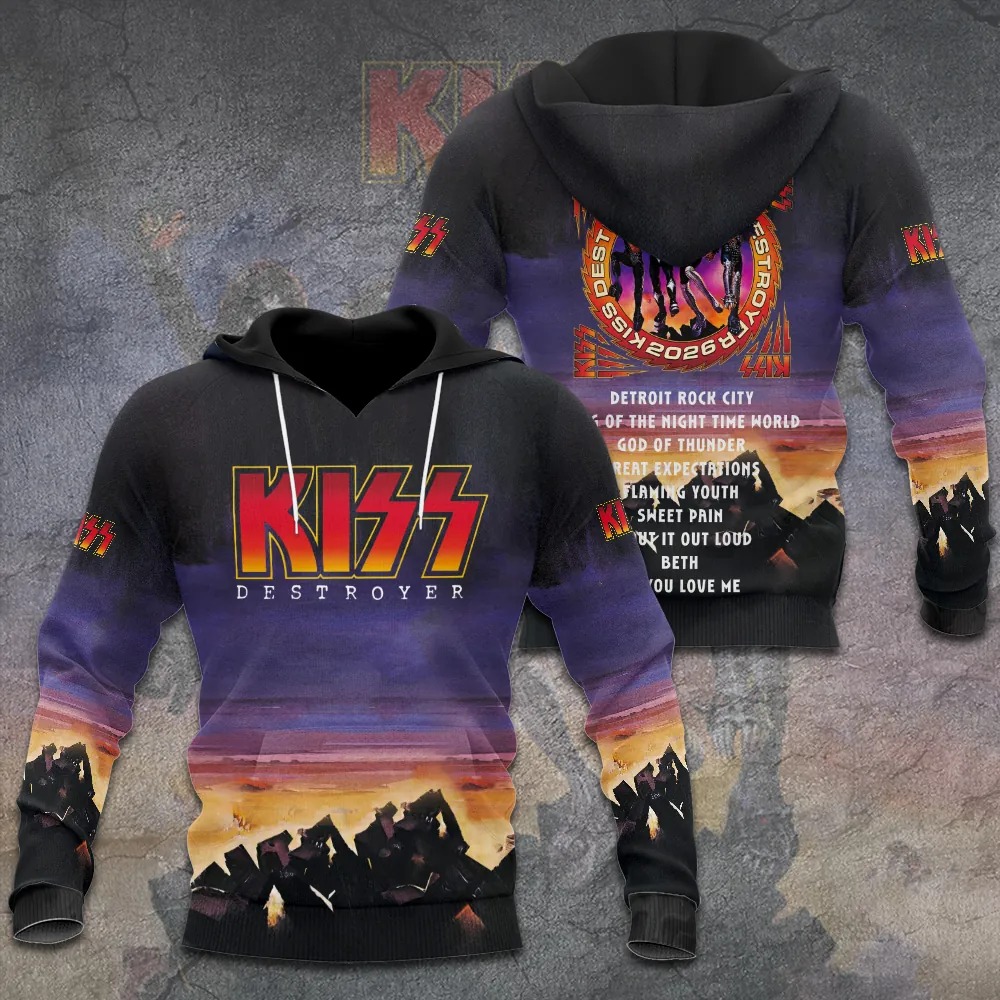 KISS Destroyer 50th Anniversary 2026 3D Apparel Hoodie