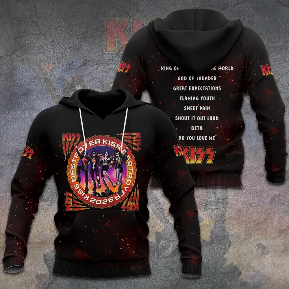 KISS Destroyer 50th Anniversary 2026 3D Apparel Hoodie