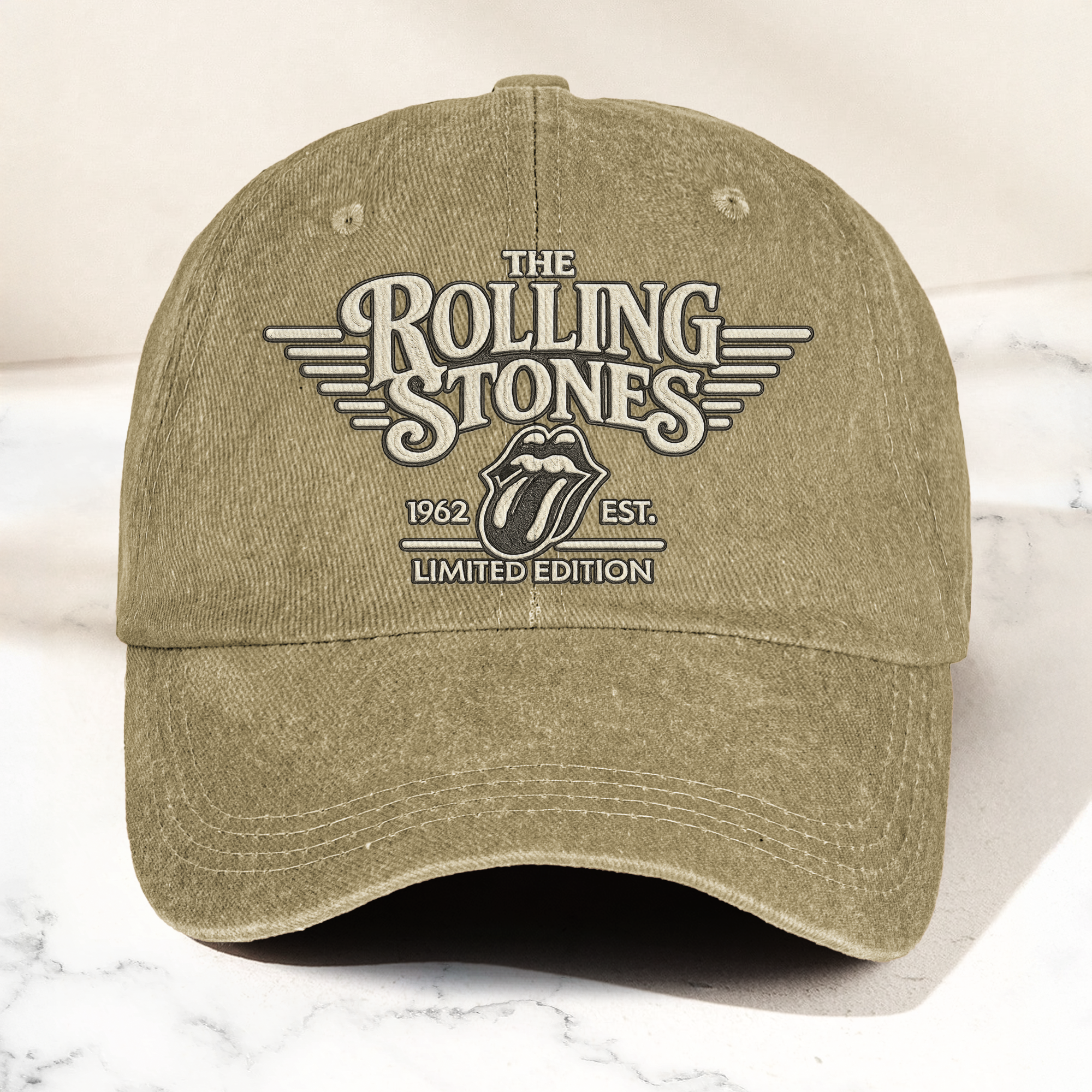 The Rolling Stones Tongue Logo Est 1962 Denim Cap