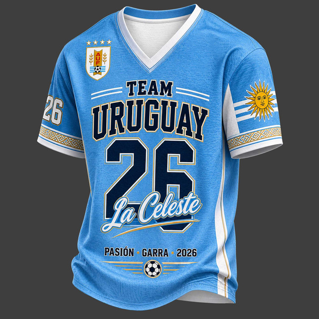Uruguay World Cup 2026 V-Neck Jersey