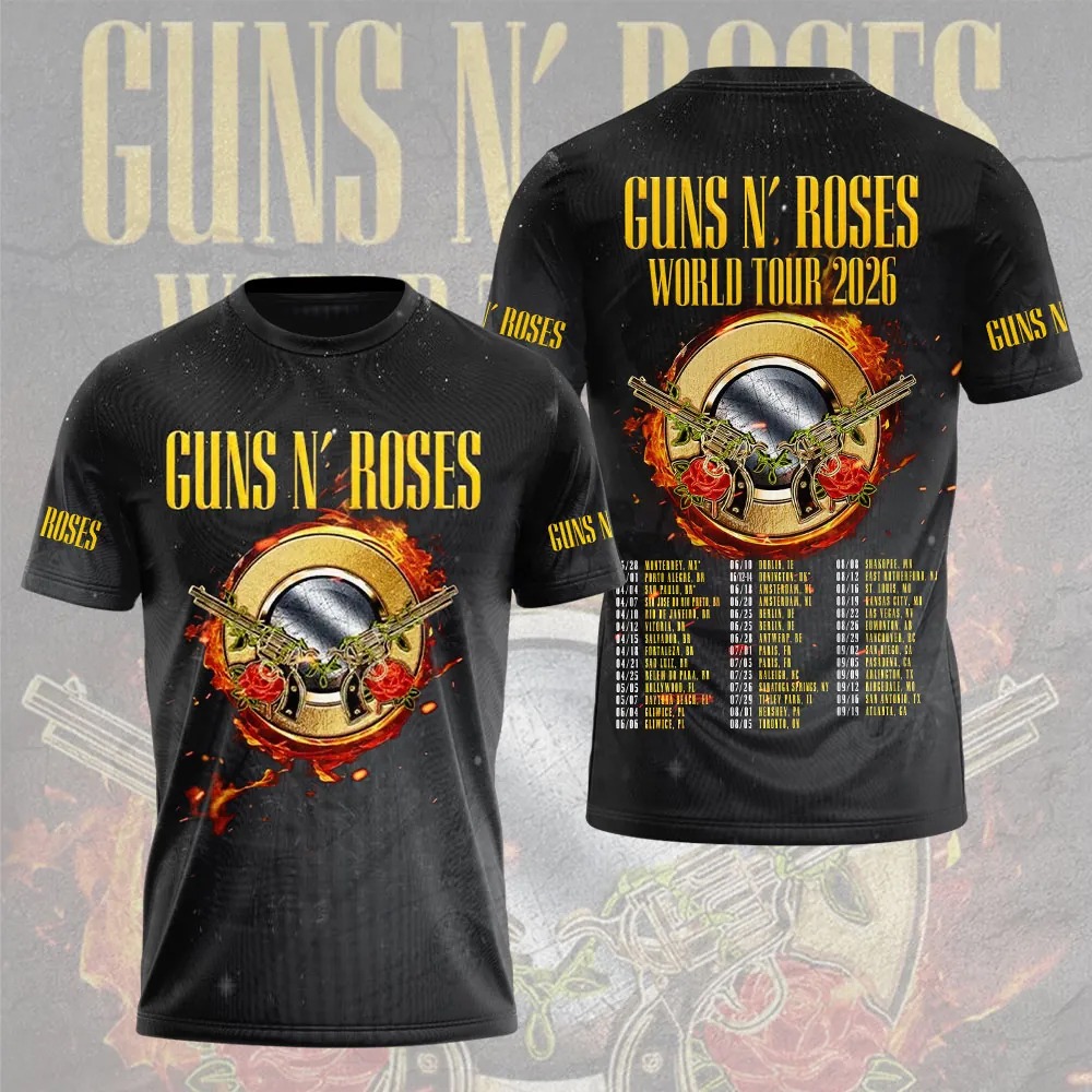 Guns N’ Roses 2026 3D Apparel T-shirt 