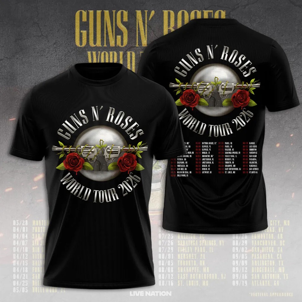 Guns N’ Roses 2026 3D Apparel T-shirt 
