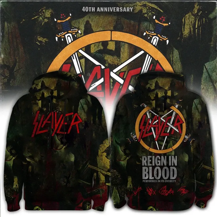 Slayer Reign In Blood 2026 3D Apparel Hoodie