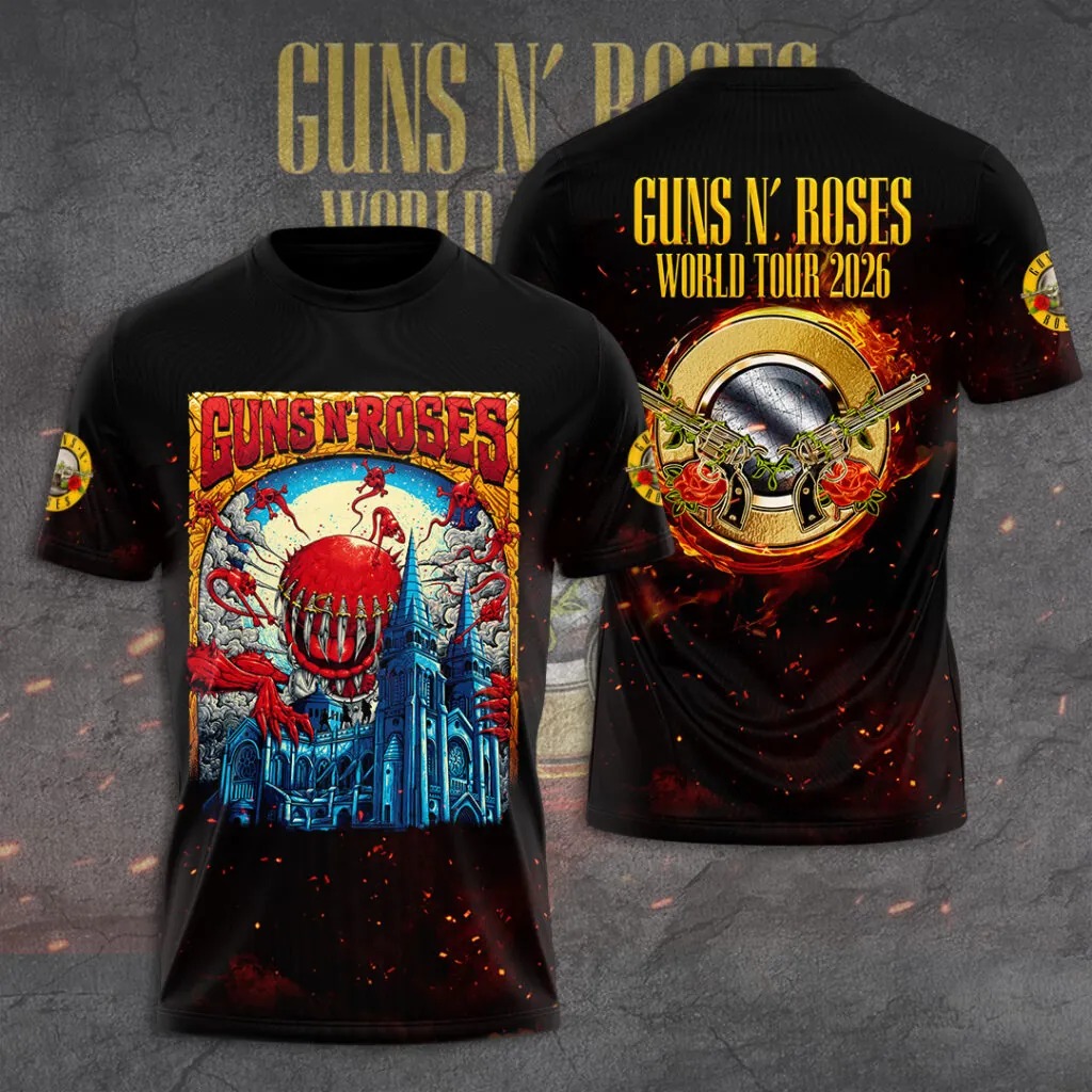 Guns N’ Roses Tour 2026 3D Apparel T-Shirt