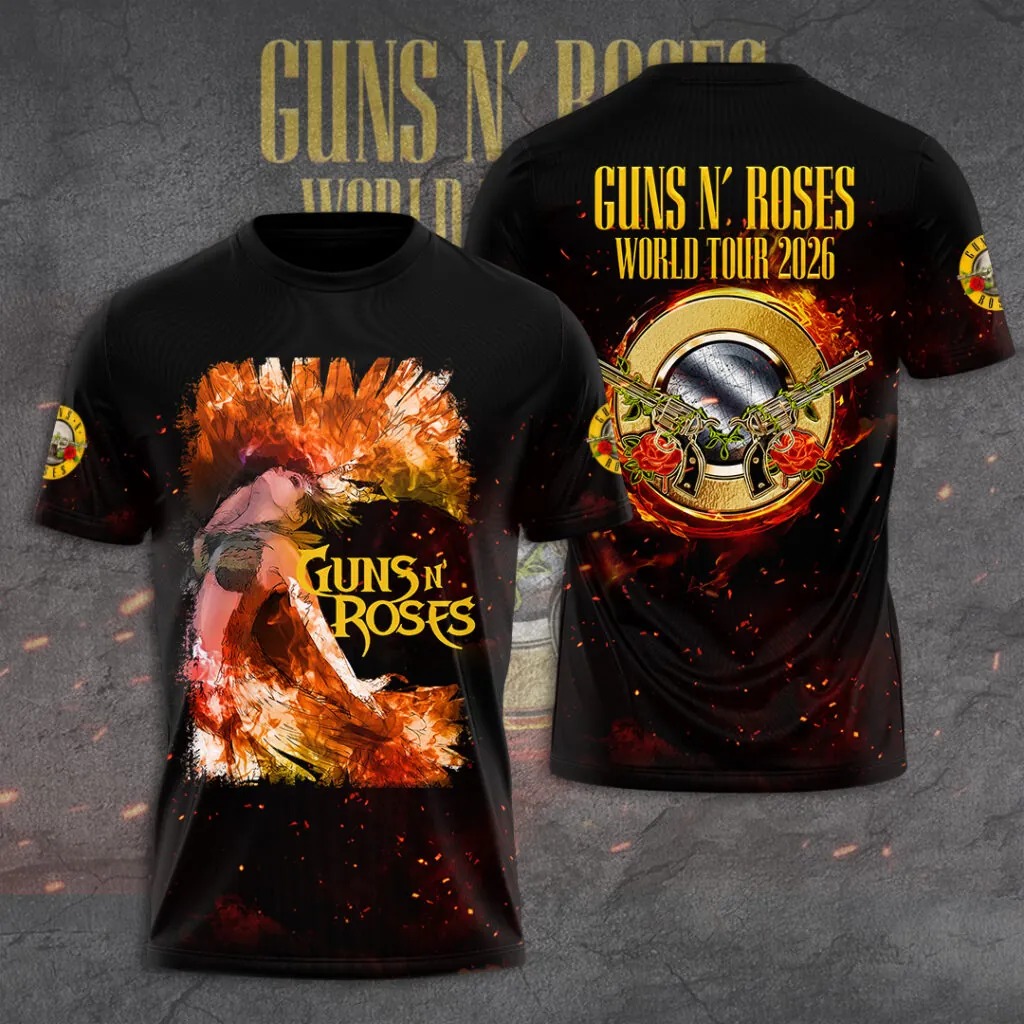 Guns N’ Roses Tour 2026 3D Apparel T-Shirt