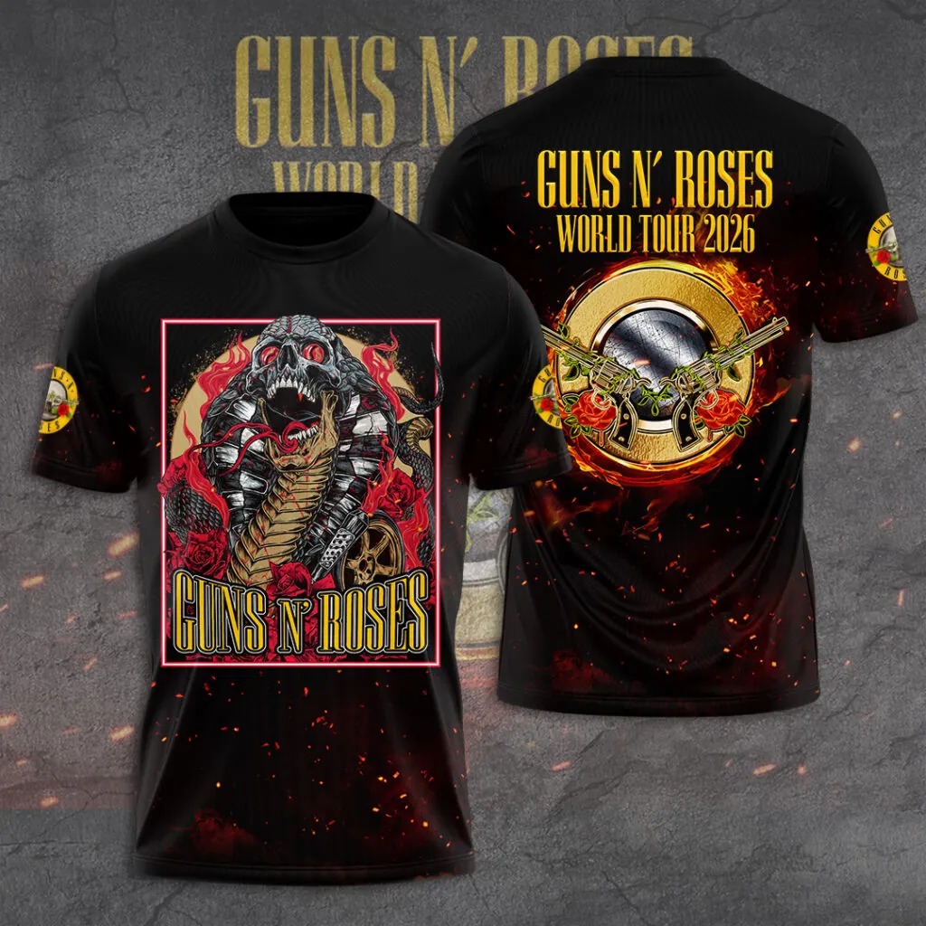 Guns N’ Roses Tour 2026 3D Apparel T-Shirt