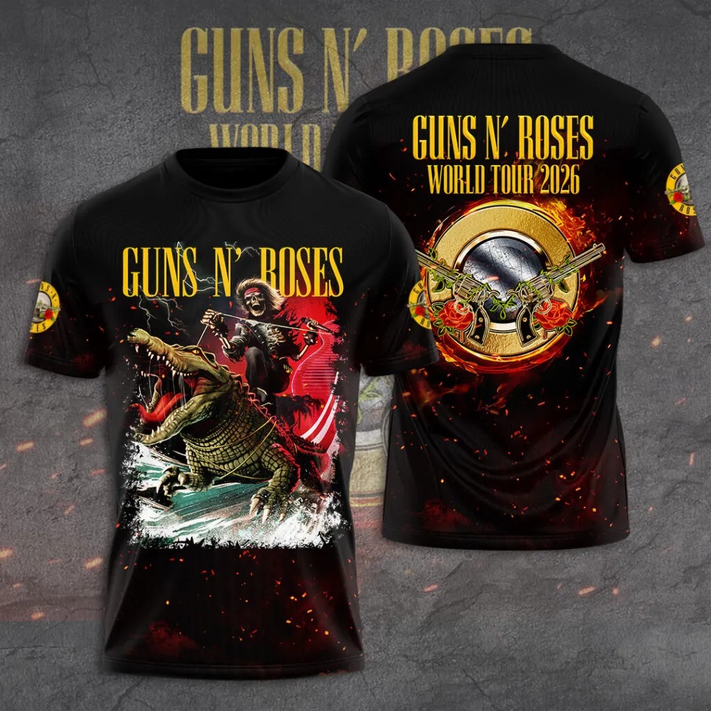 Guns N’ Roses Tour 2026 3D Apparel T-Shirt