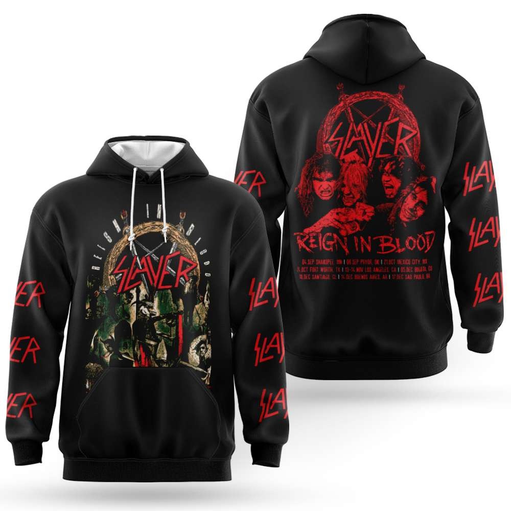 40 Years Of Reign In Blood Tour 2026- 3D Unisex Hoodie