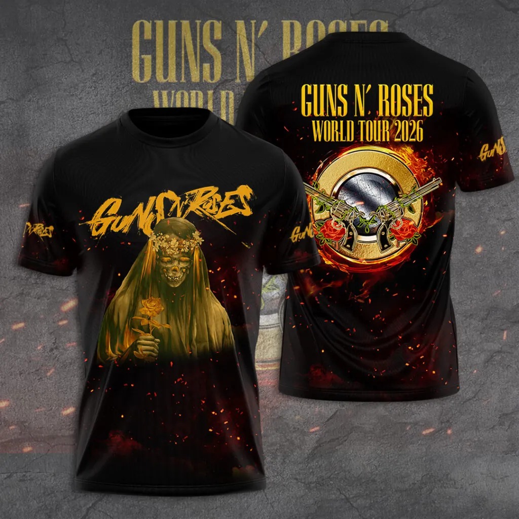 Guns N’ Roses Tour 2026 3D Apparel T-Shirt