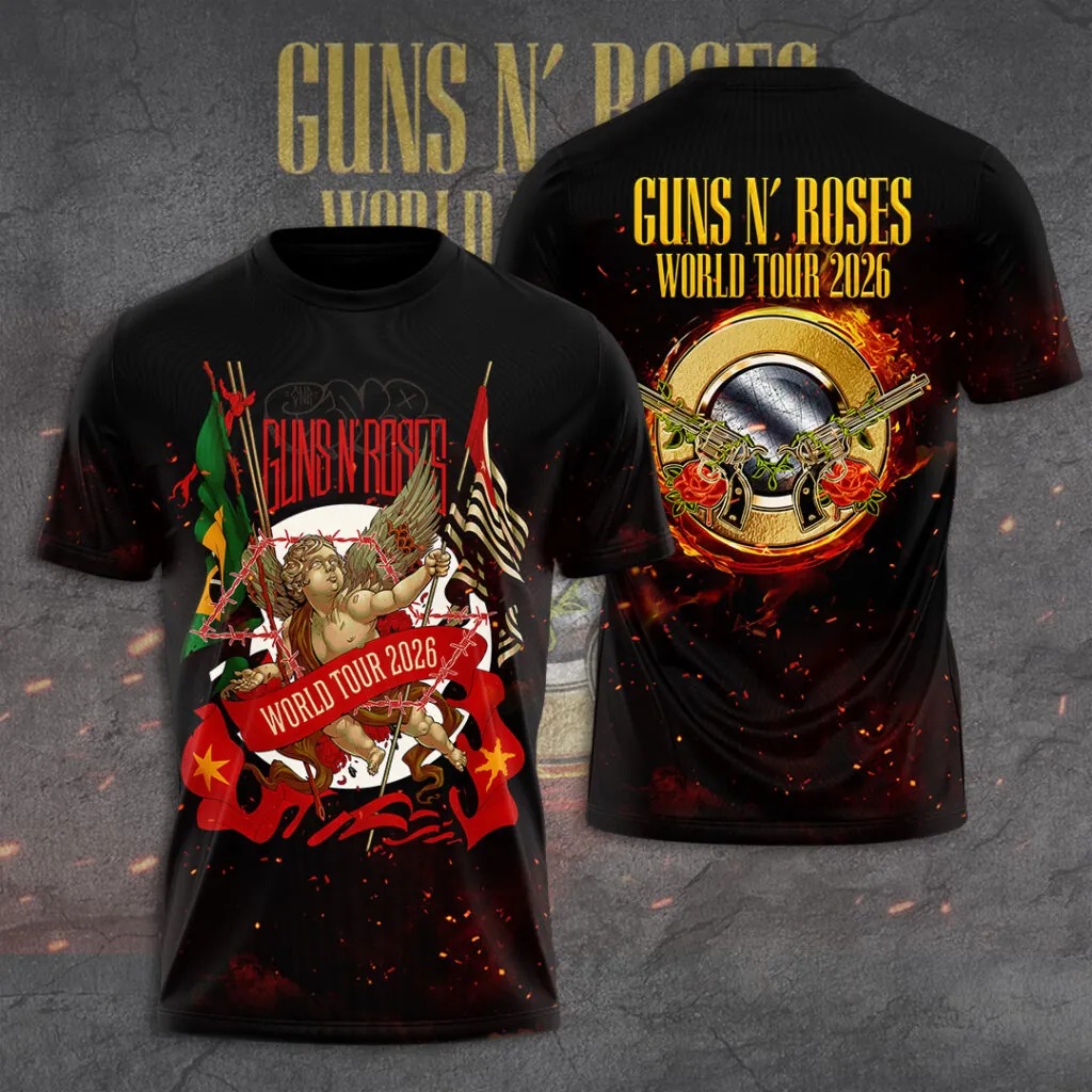 Guns N’ Roses Tour 2026 3D Apparel T-Shirt