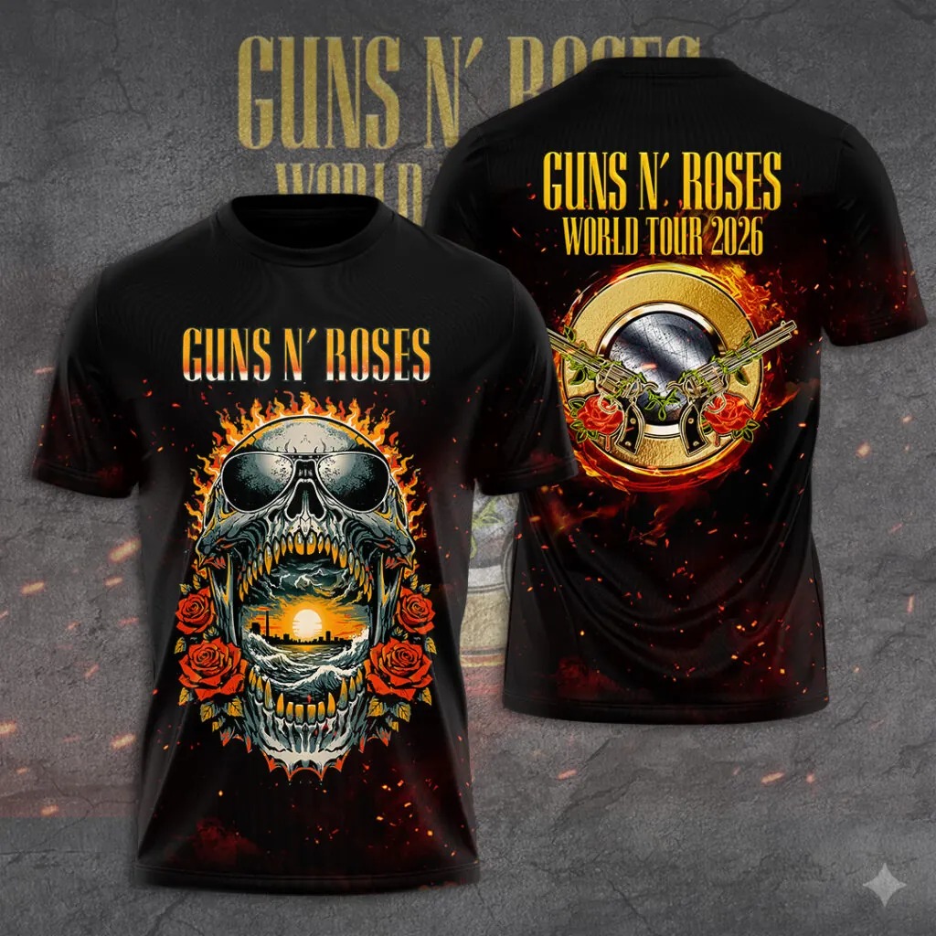 Guns N’ Roses Tour 2026 3D Apparel T-Shirt