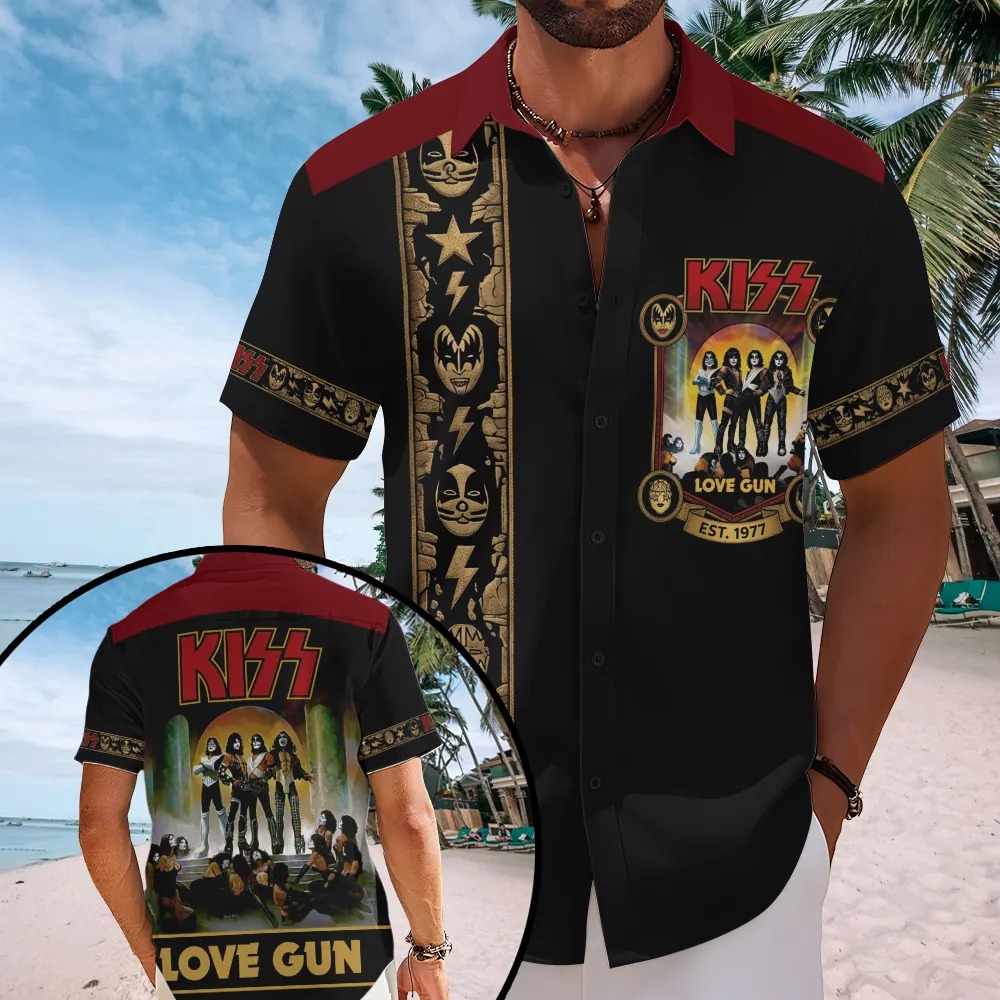 KISS Short Sleeve Button-Down Shirt