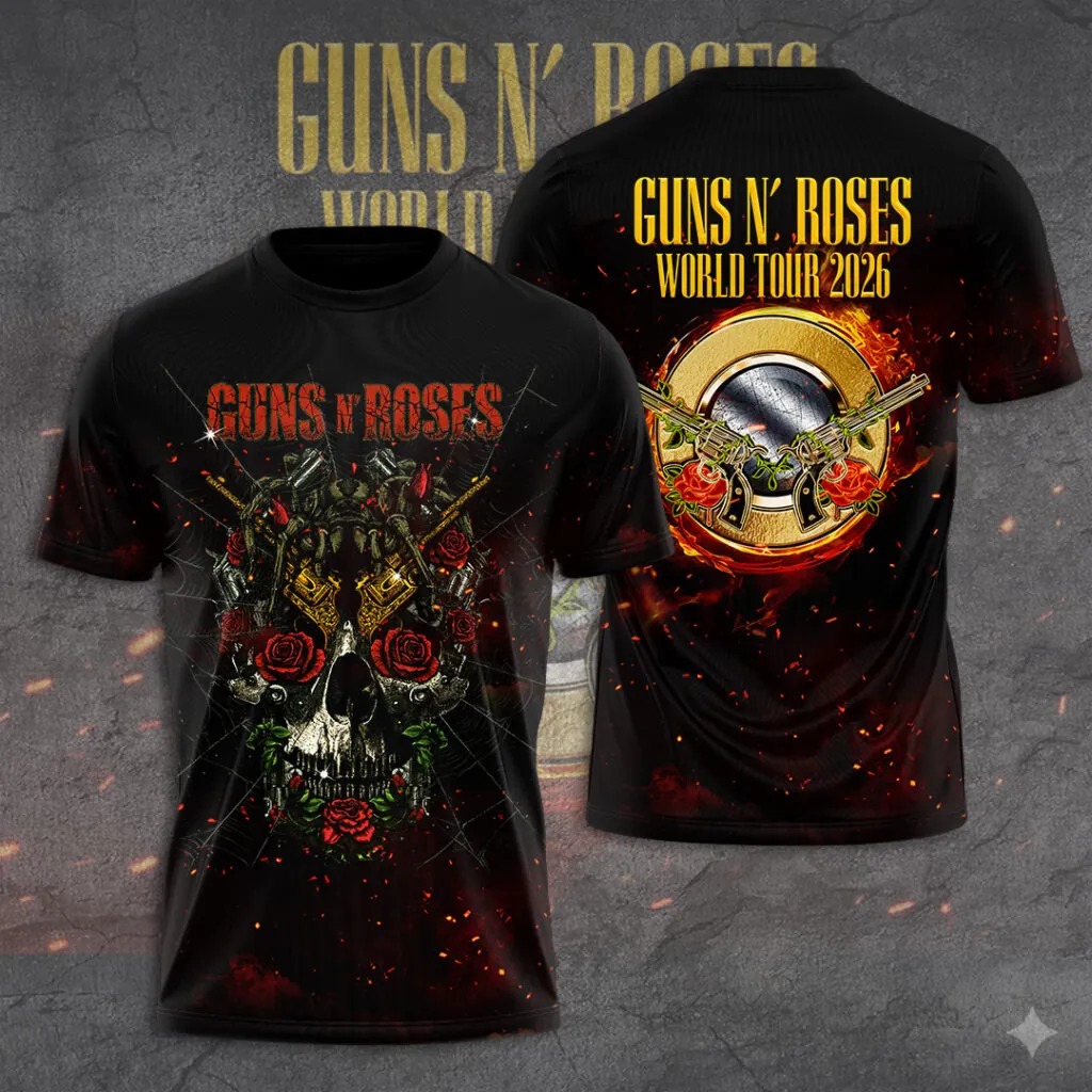 Guns N’ Roses Tour 2026 3D Apparel T-Shirt