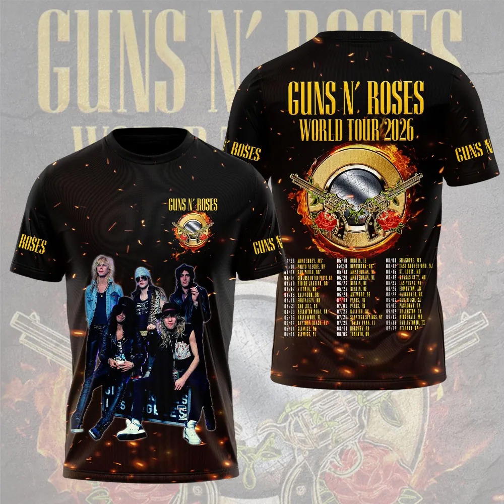 Guns N’ Roses 2026 3D Apparel T-shirt 