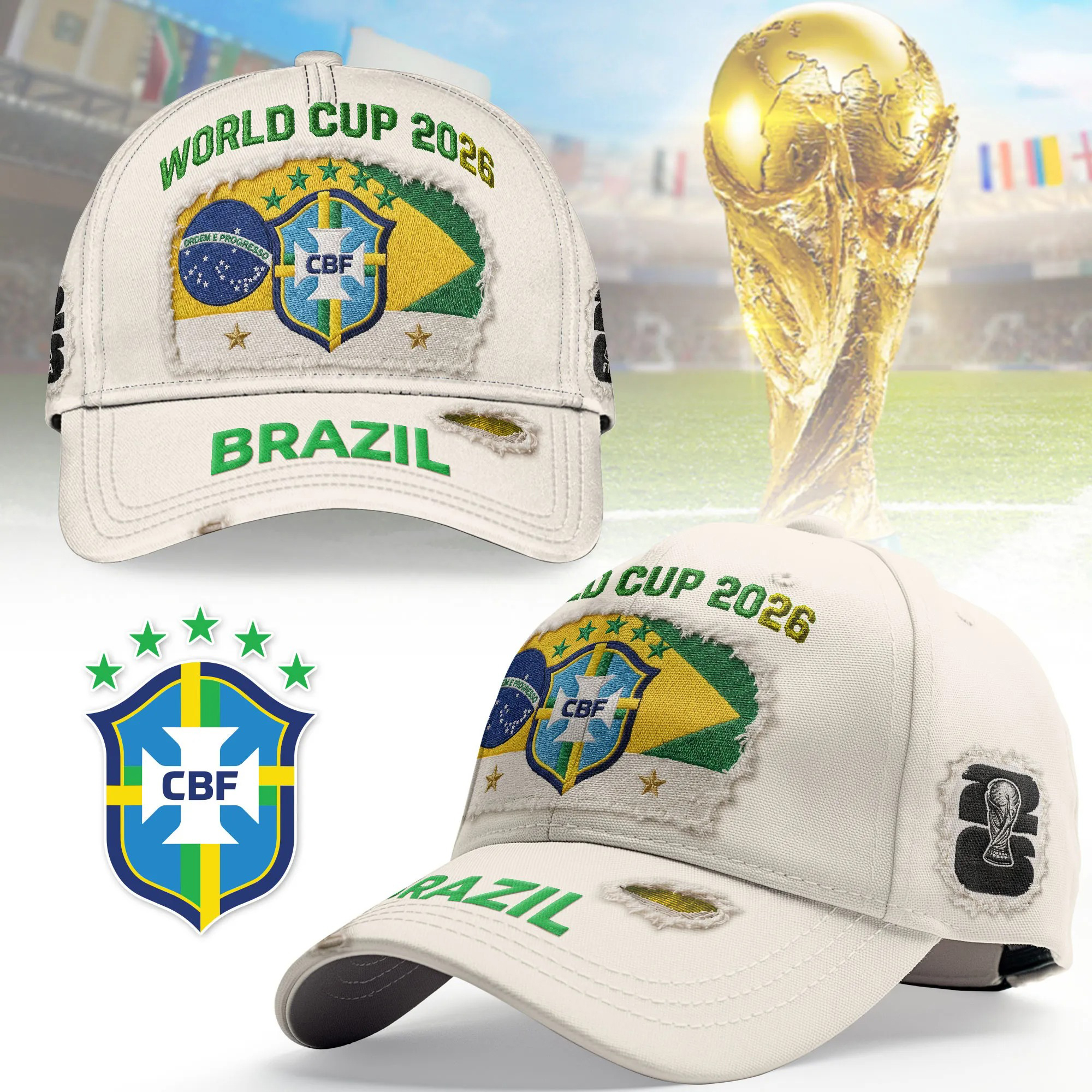 Brazil | Premium WC26 Vintage Distressed Cap