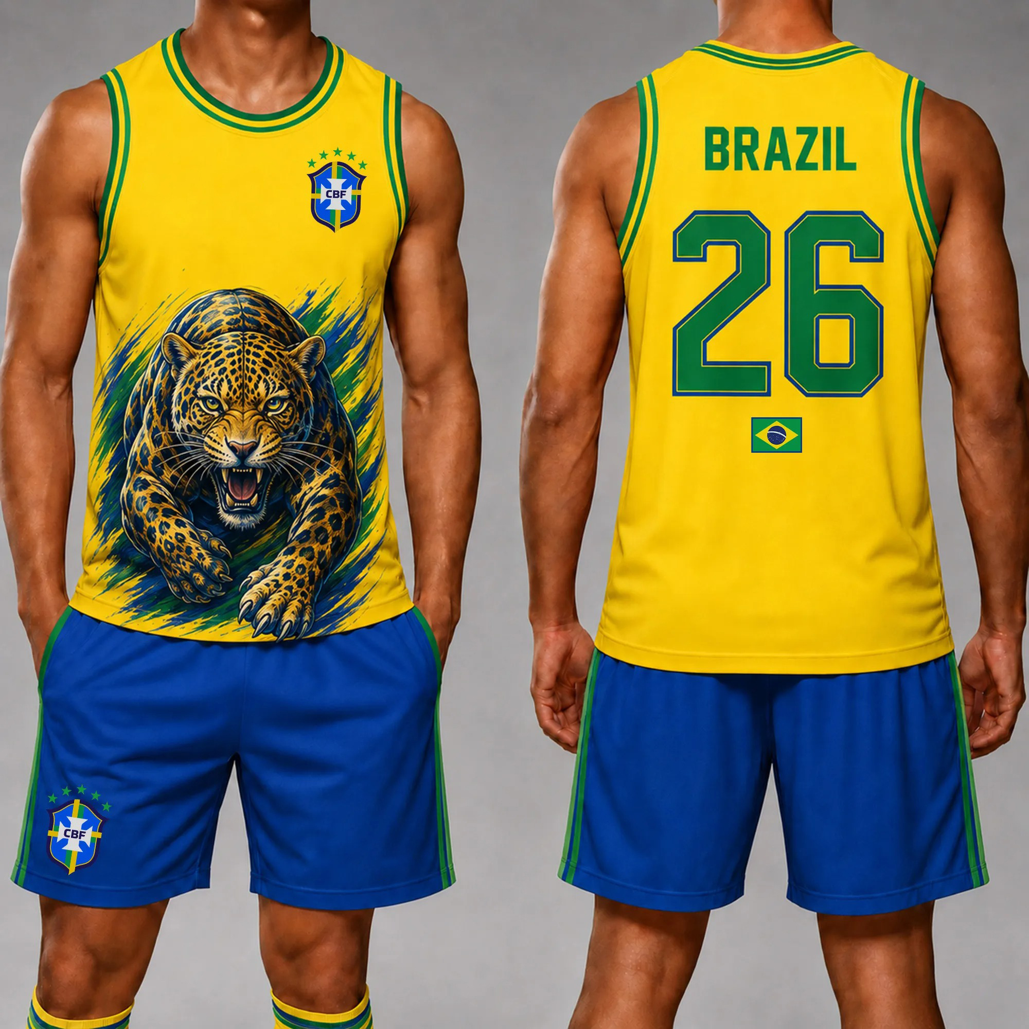 Brazil | Premium WC26 Team Pride Tank Top And Short Set