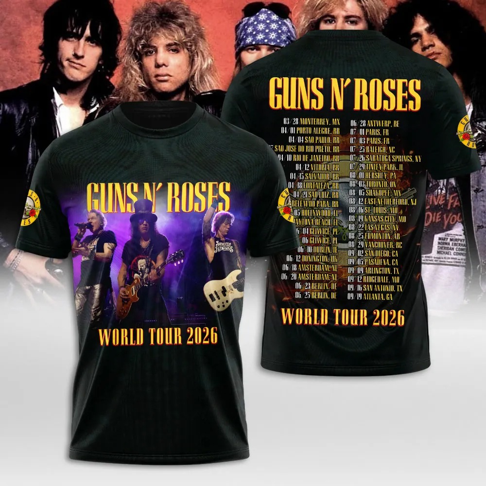 Guns N’ Roses 2026 3D Apparel T-shirt 