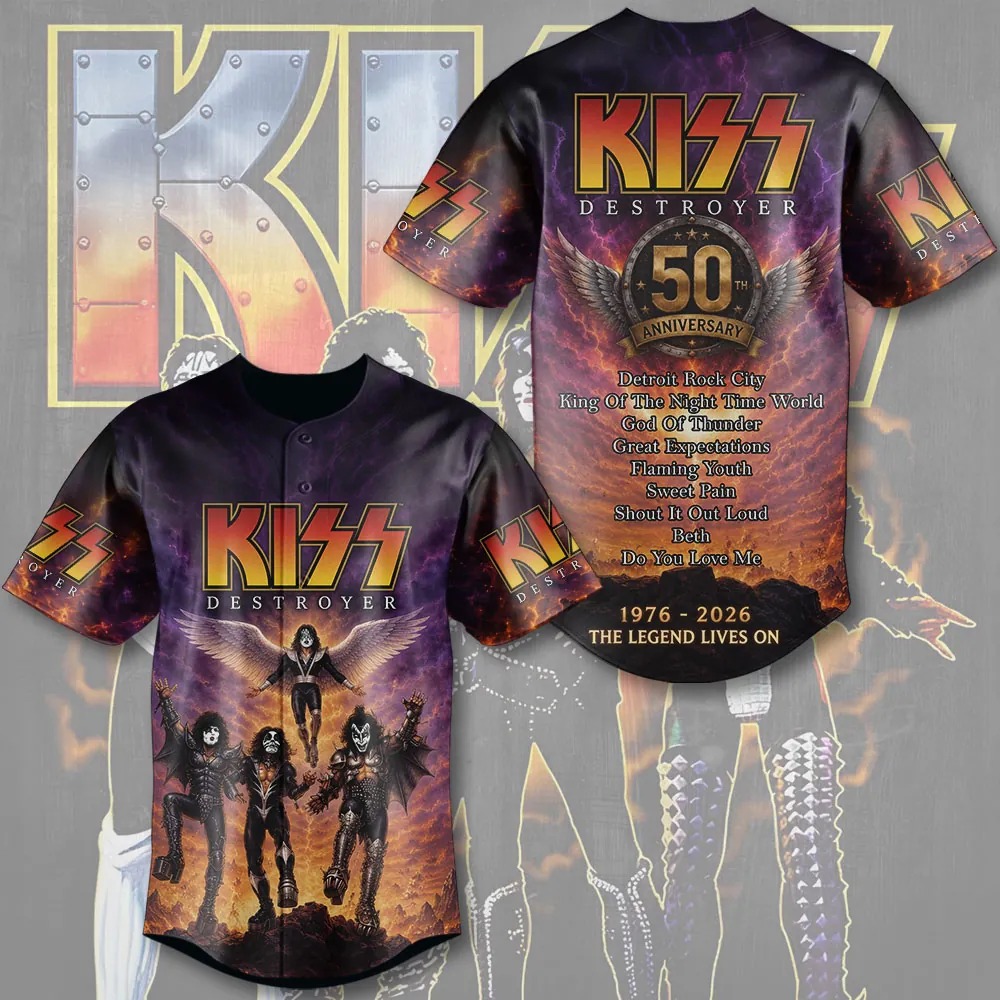 KISS Destroyer 50th Anniversary Baseball Jersey 