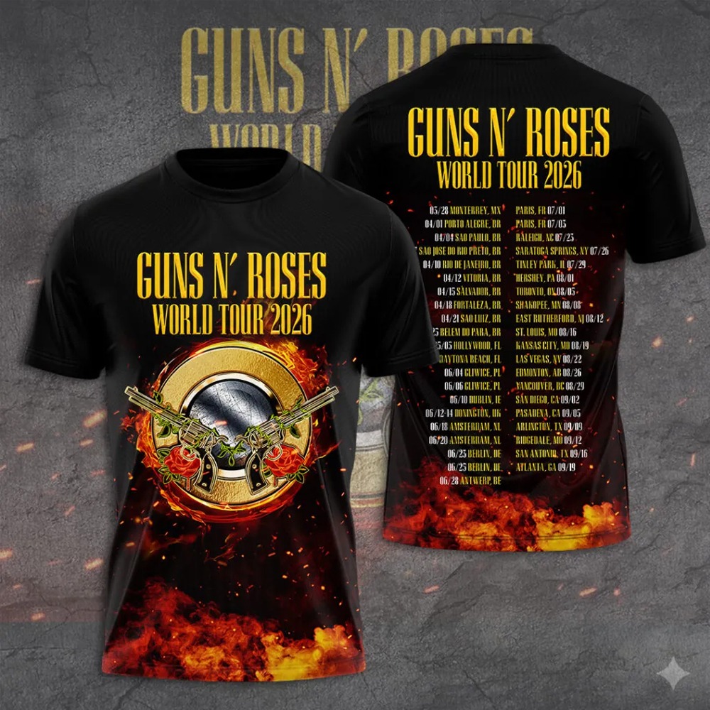 Guns N’ Roses 2026 3D Apparel T-shirt 