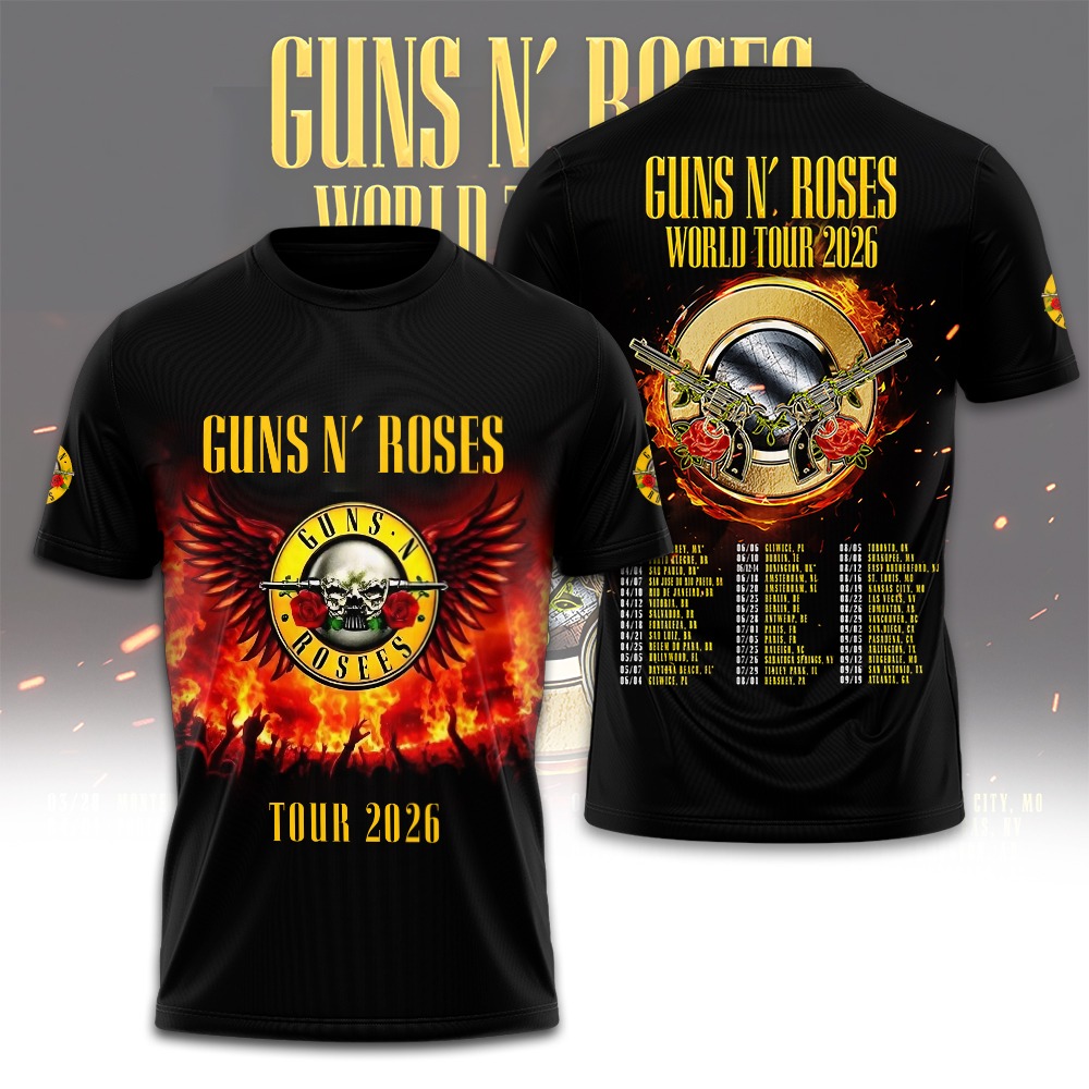 Guns N’ Roses 2026 3D Apparel T-shirt 