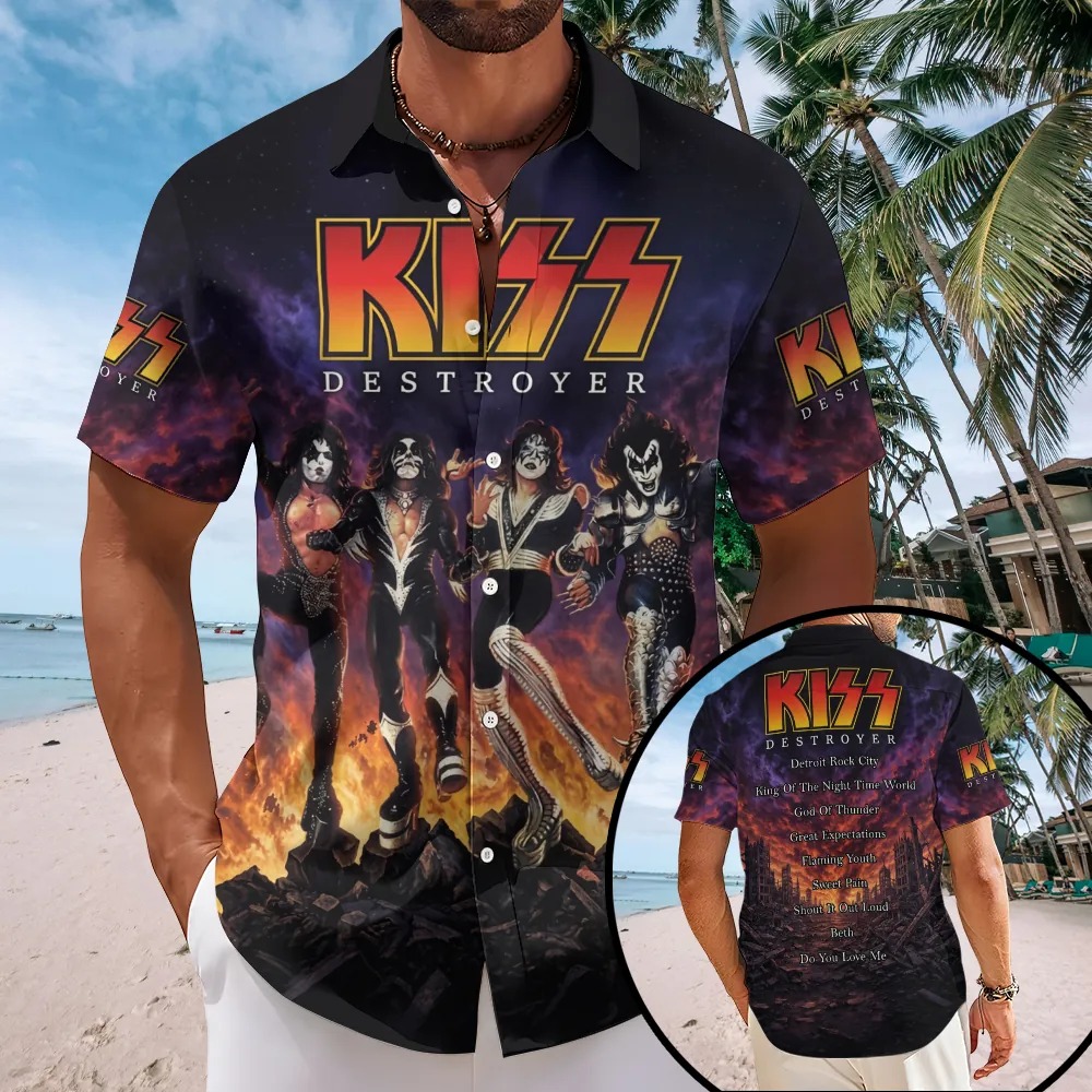 KISS Short Sleeve Button-Down Shirt