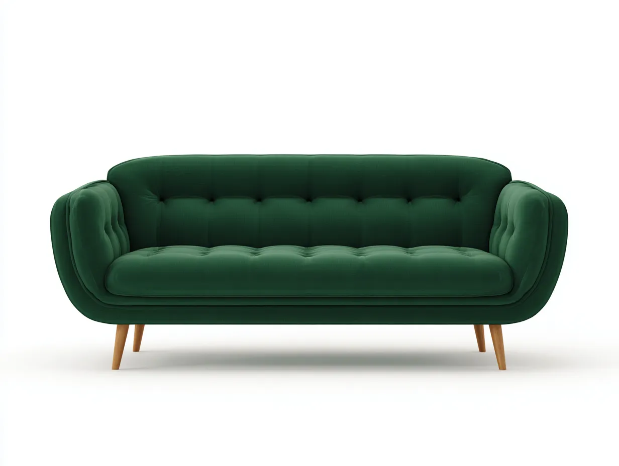 Sofás lineales de terciopelo 210x85x80 cm - Verde - 3 plazas - Diseño moderno-Kasarainterior