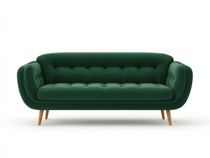 Sofás lineales de terciopelo 210x85x80 cm - Verde - 3 plazas - Diseño moderno-Kasarainterior