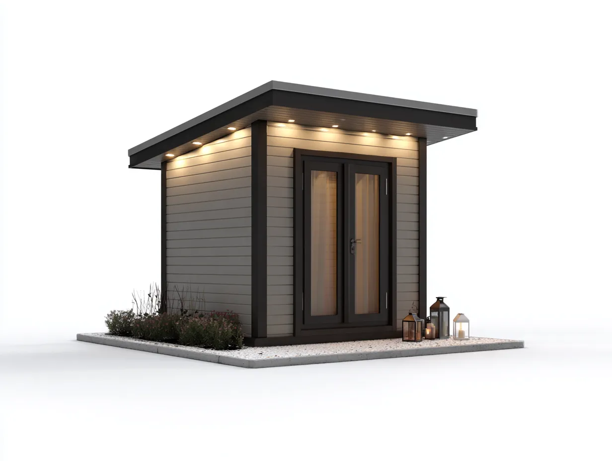 Casetas de jardín de madera 220x200x230 cm - Gris oscuro - Puerta doble - Diseño moderno-Kasarainterior