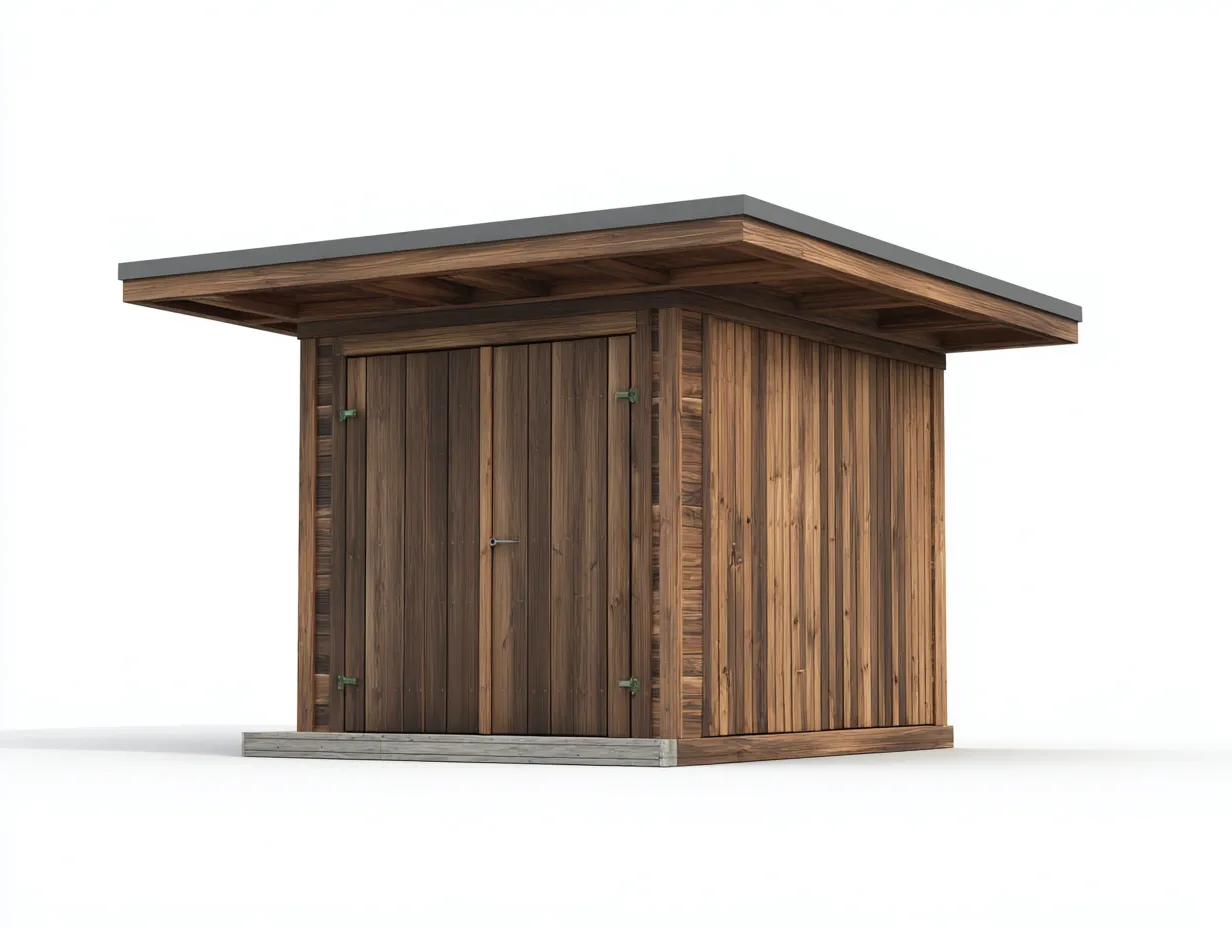 Casetas de jardín madera con puertas dobles 220x180x200 cm - marrón - diseño moderno-Kasarainterior