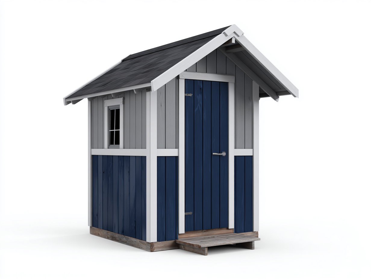 Casetas de jardín madera 180x120x210 cm - azul-blanco - diseño clásico resistente exterior-Kasarainterior
