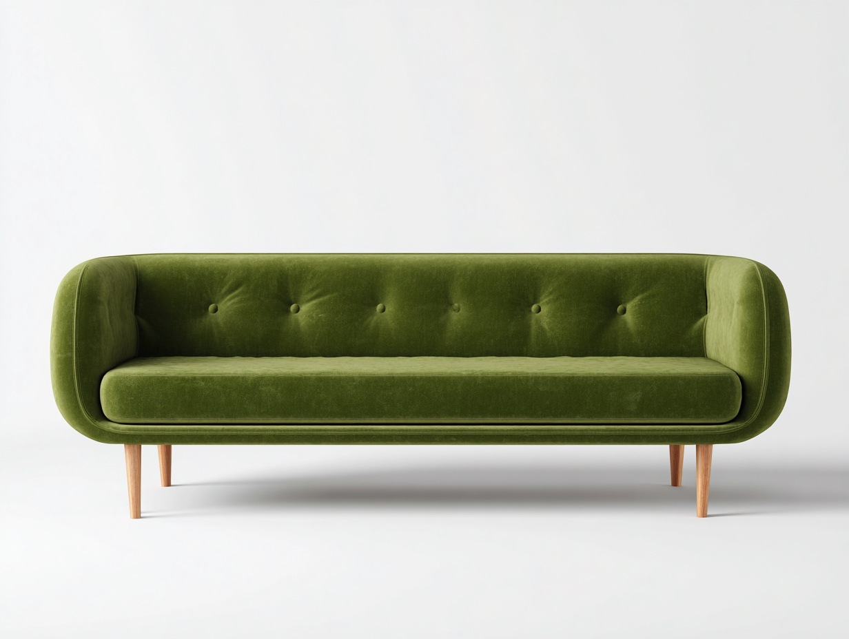 Sofás lineales terciopelo 200x85x80 cm - verde - diseño moderno minimalista-Kasarainterior