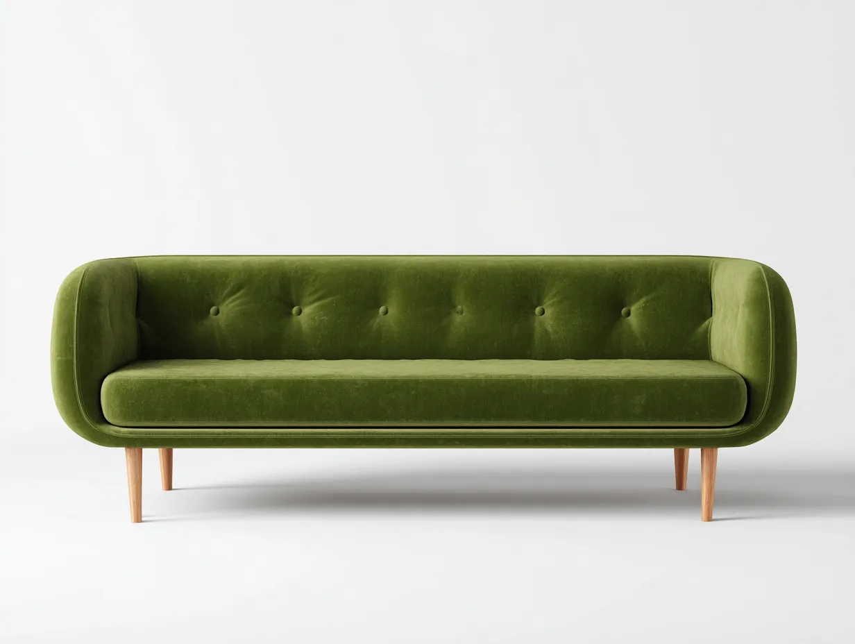 Sofás lineales terciopelo 200x85x80 cm - verde - diseño moderno minimalista-Kasarainterior