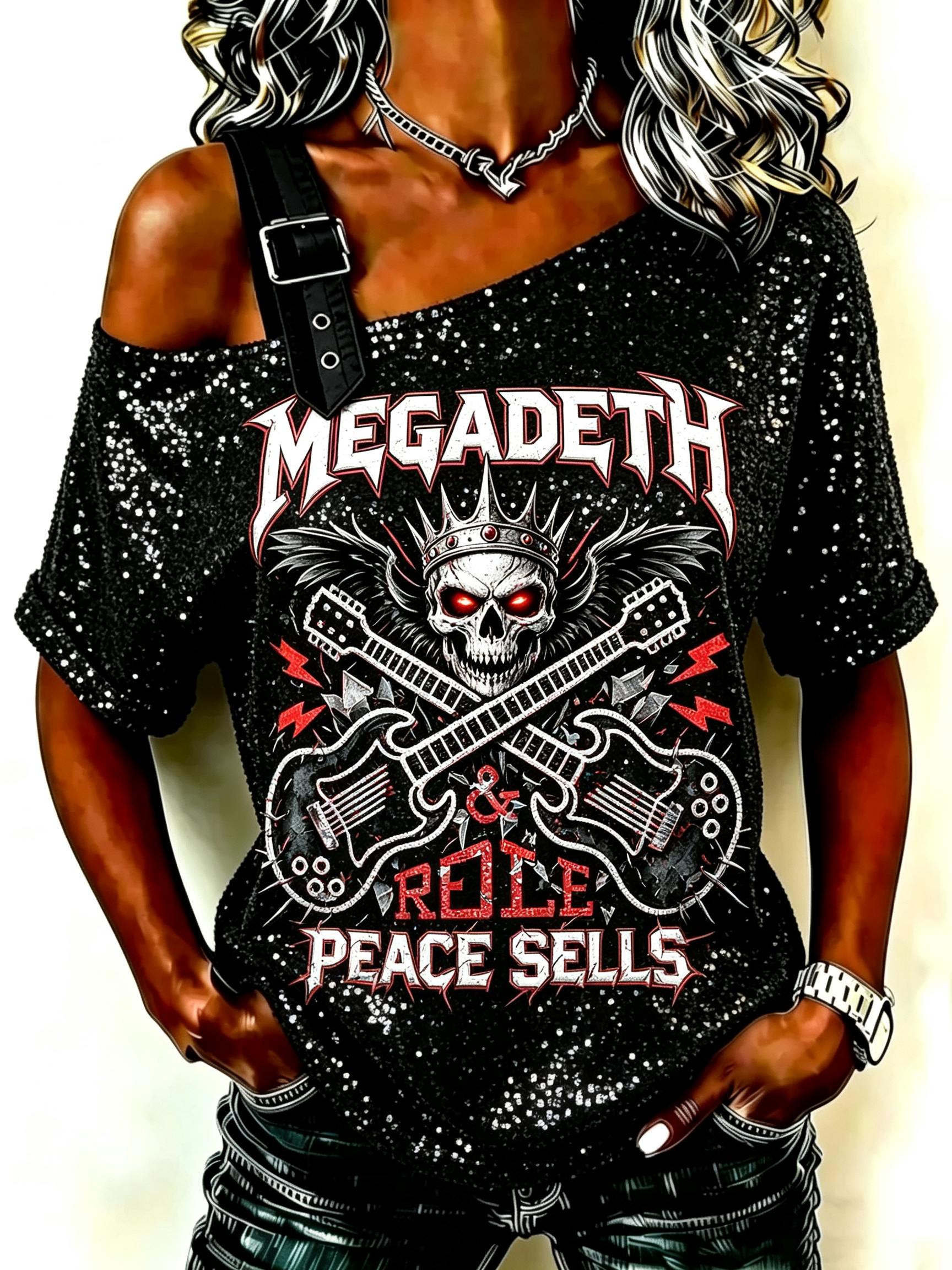 Women's Casual Megadeth Print T-Shirt