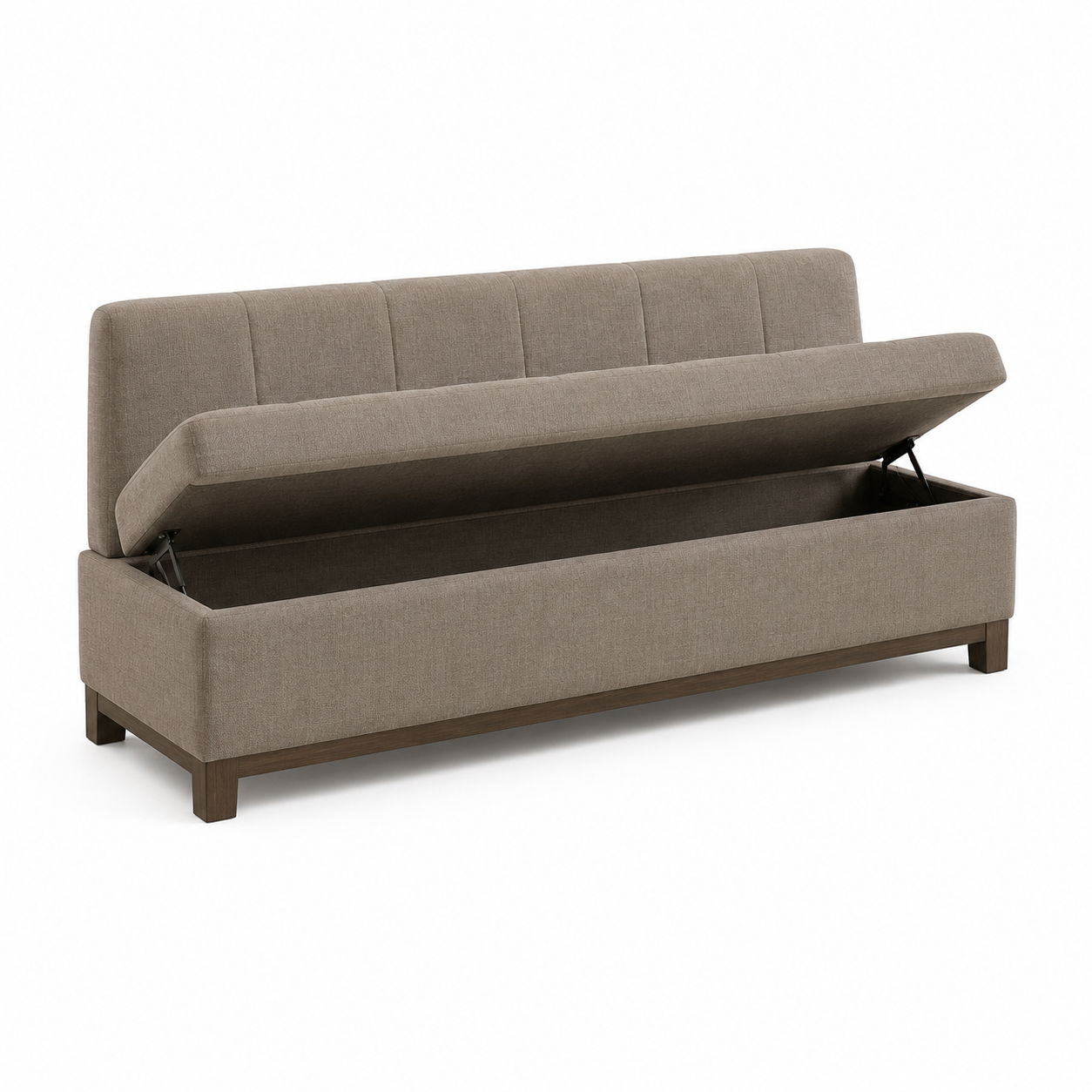 Eckige Essbank Taupe mit verstecktem Fach 200 cm-Furnologyhome