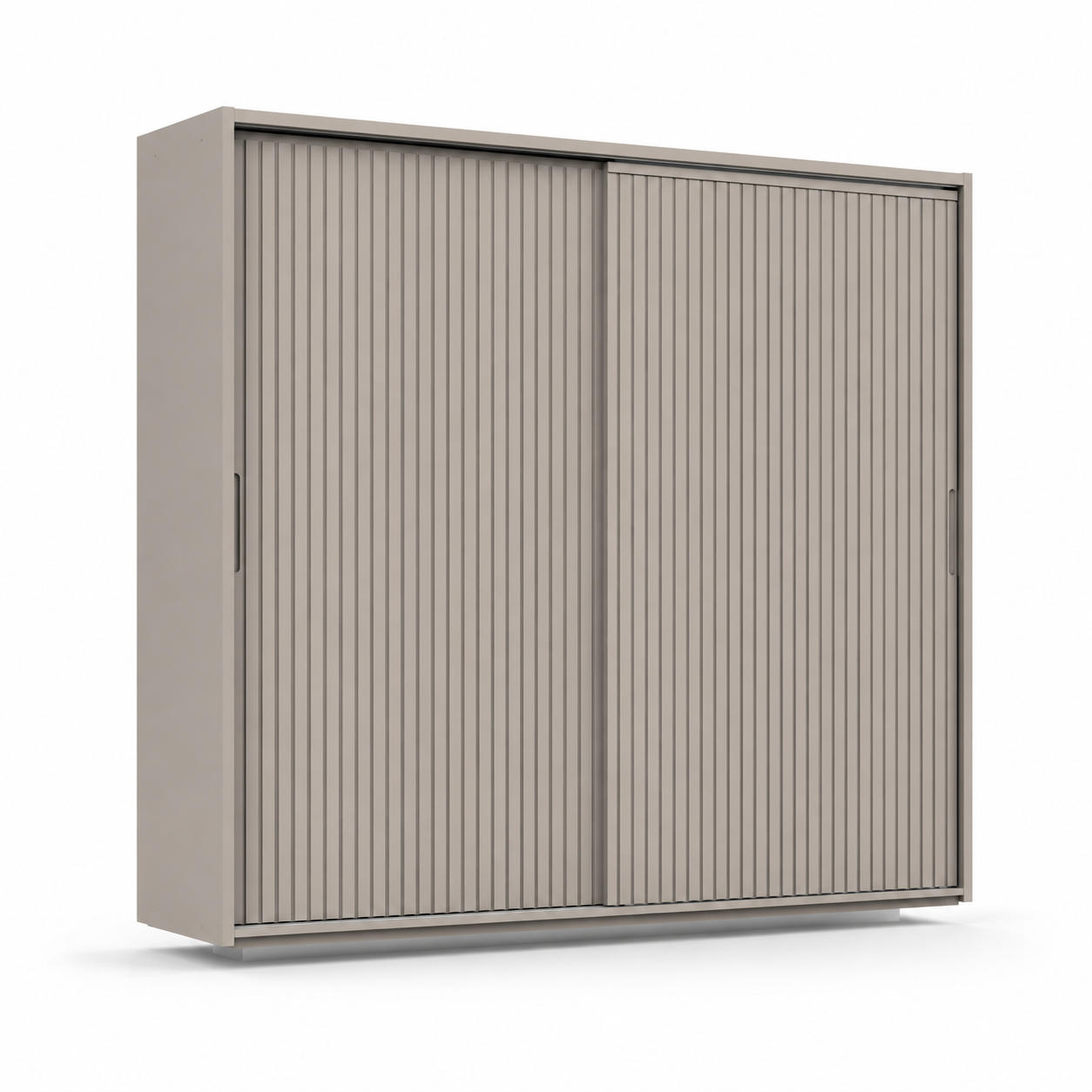Schwebender Kleiderschrank Sandgrau mit Lamellenfront 240 cm-Furnologyhome