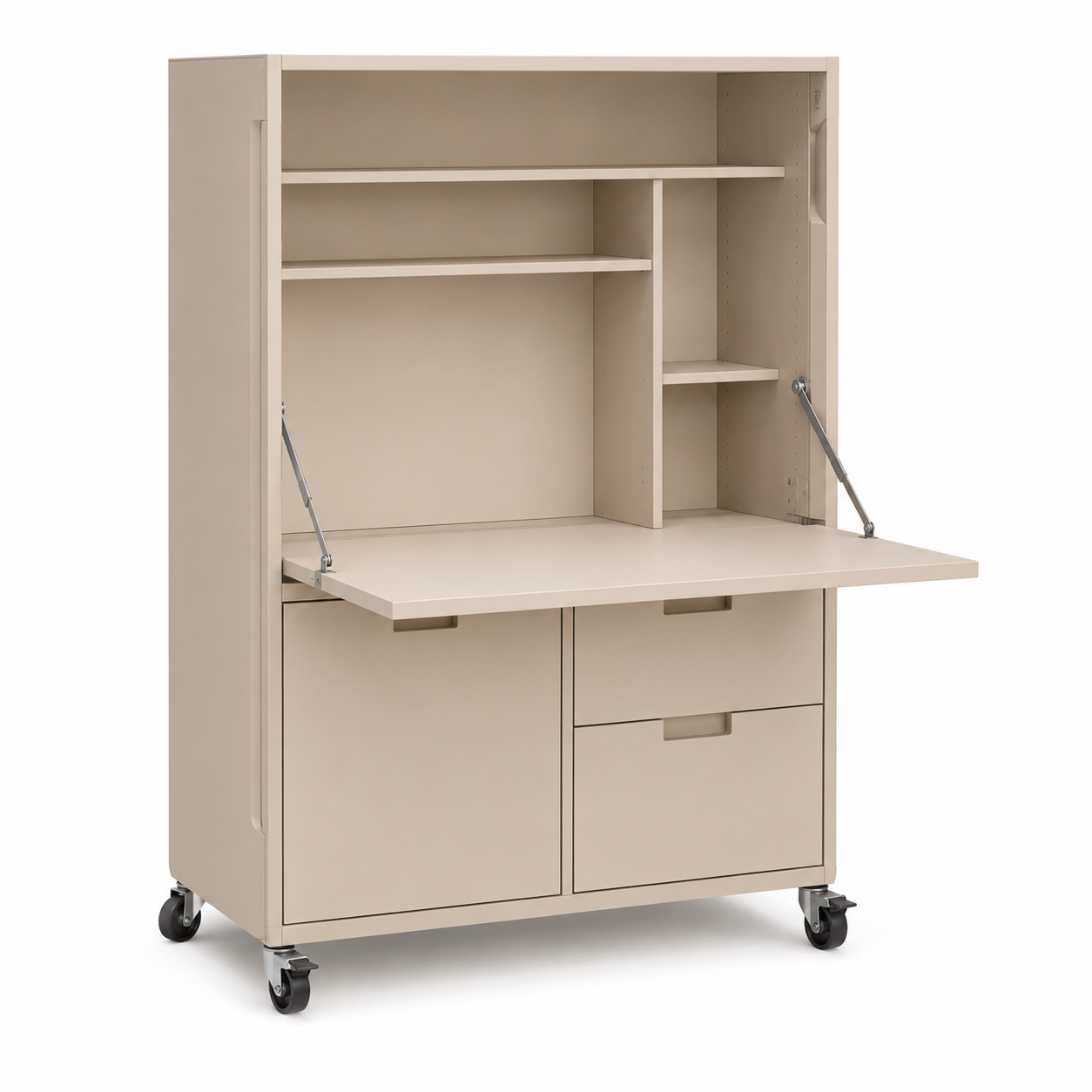Rollbarer Homeoffice Schrank Cashmere mit Faltarbeitsplatz 120 cm-Furnologyhome