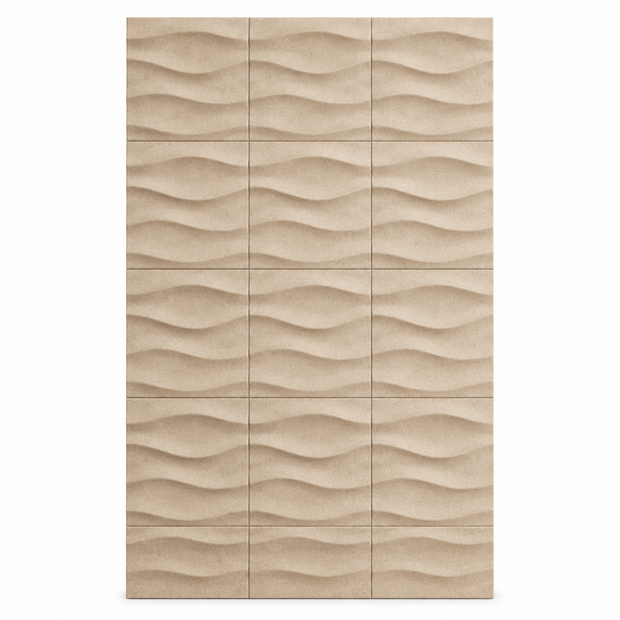 Akustik Wandpaneel Set Sand mit 3D Wellenstruktur 120 x 240 cm-Furnologyhome