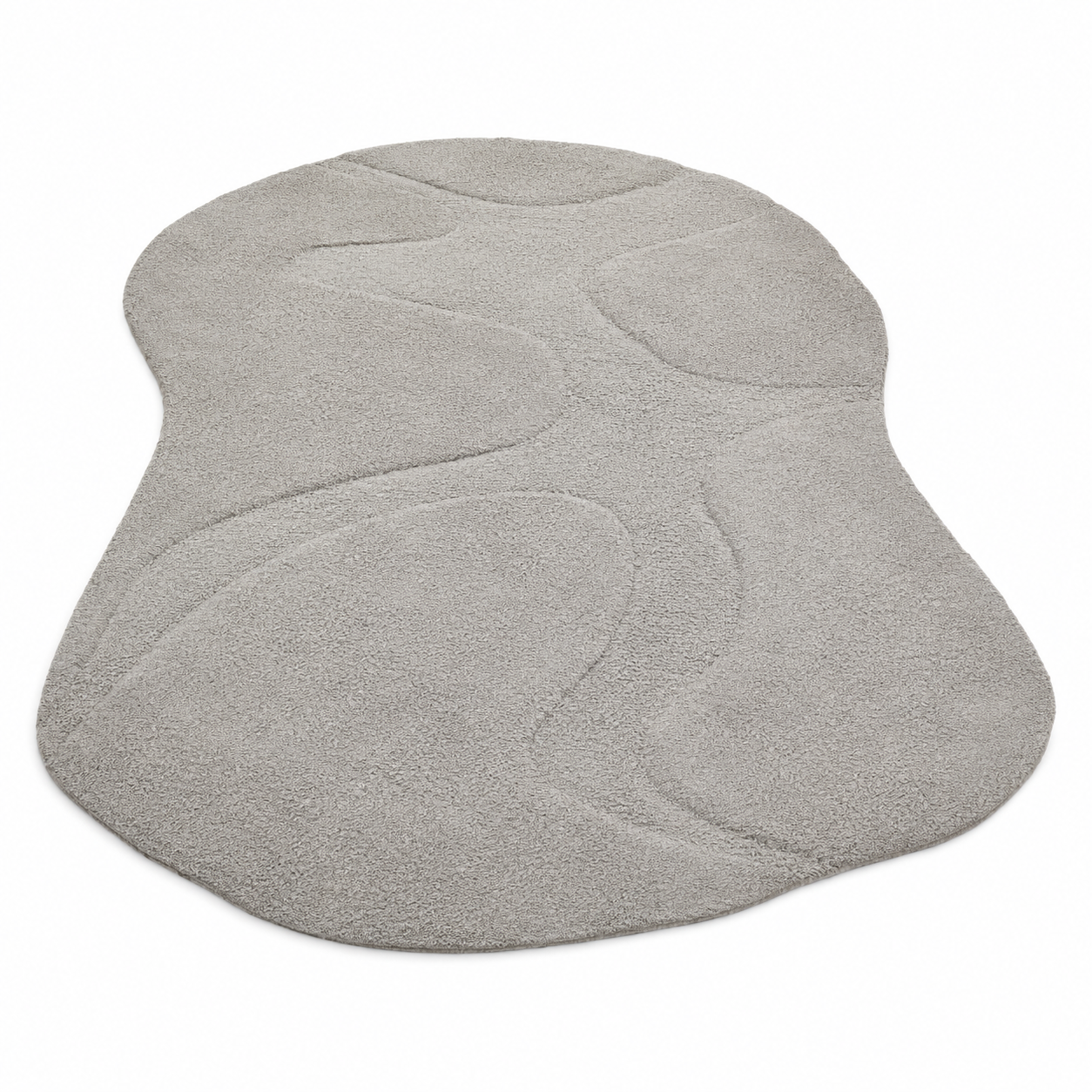 Struktur Teppich Kieselgrau mit organischer Kontur 240 x 340 cm-Furnologyhome