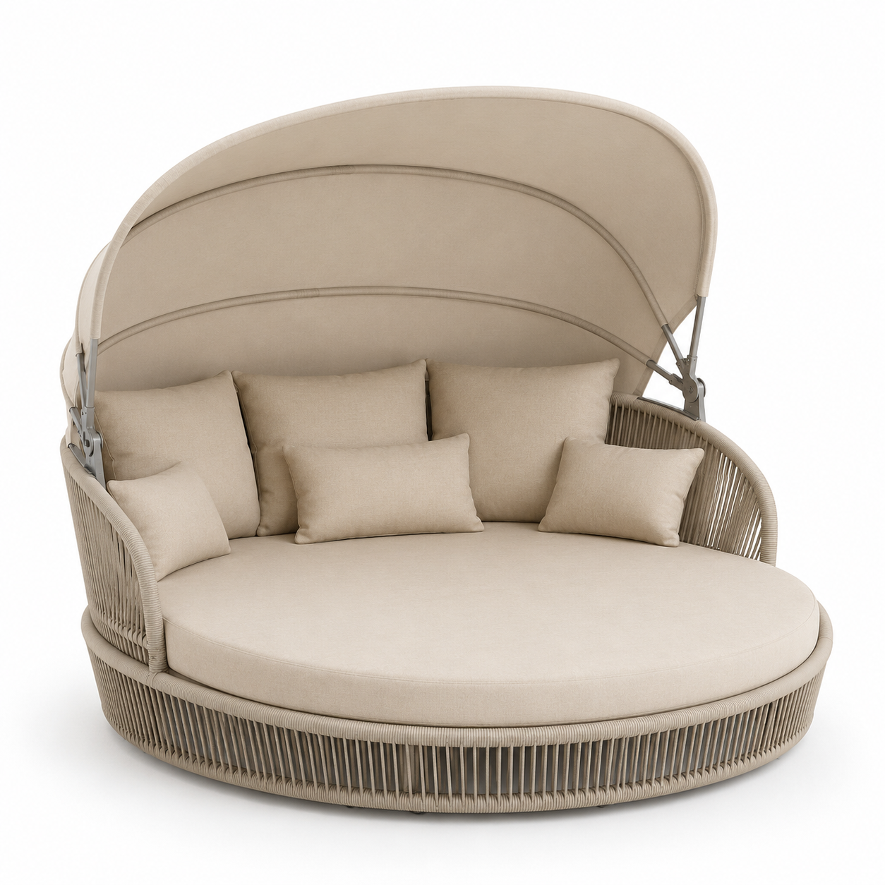 Outdoor Lounge Insel Sand mit verstellbarem Sonnendach 220 cm-Furnologyhome