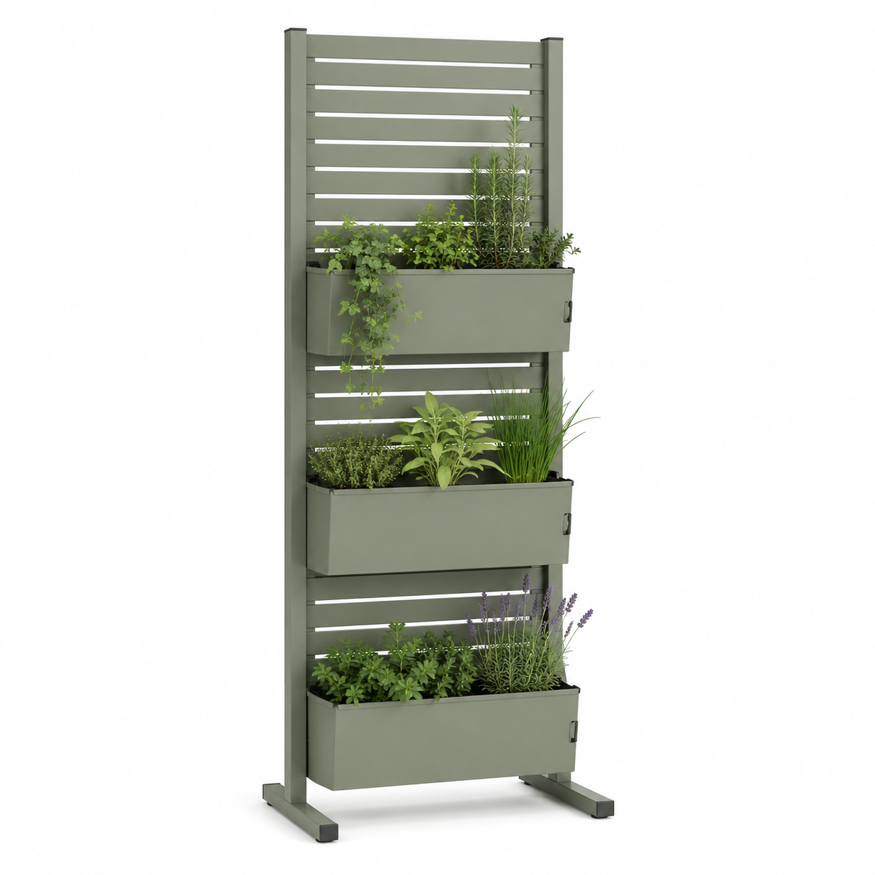 Vertikales Balkon Beet Salbeigrün mit Sichtschutz 150 cm-Furnologyhome