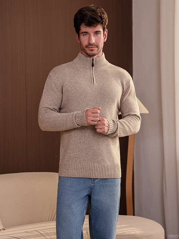 Keegan 1/4 Zip Sweater in Donegal Merino#color_ryewater