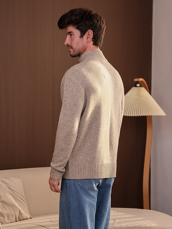 Keegan 1/4 Zip Sweater in Donegal Merino#color_ryewater
